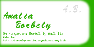 amalia borbely business card